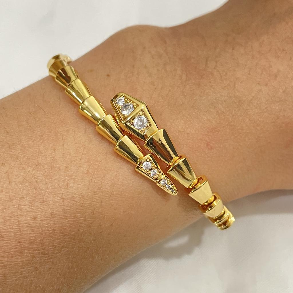 Head and Tail Snake Bone Snake Shape Bracelet Open Spring High Fashion Bracelet for Men