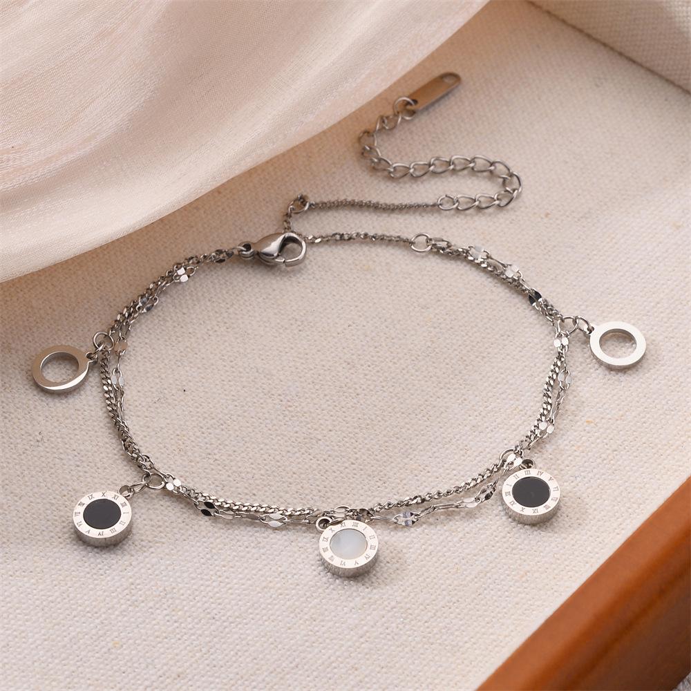 Korean Titanium Steel Four-Leaf Clover Bracelet - Women's Fashion, Versatile & Non-Fading Jewelry