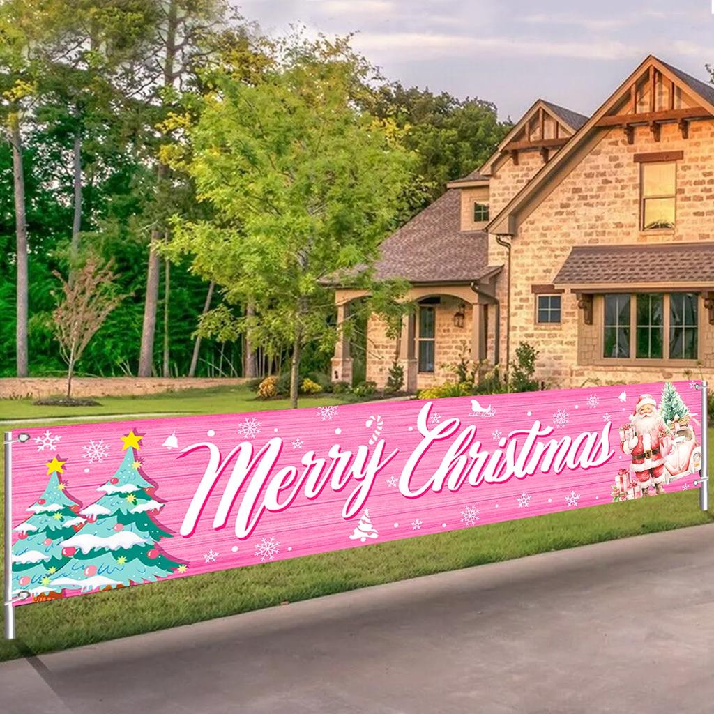 Christmas Tree Banner Merry Christmas Decoration for Home 2024 Santa Claus Banner Xmas Ornament Navidad Natal New Year Gift 2025