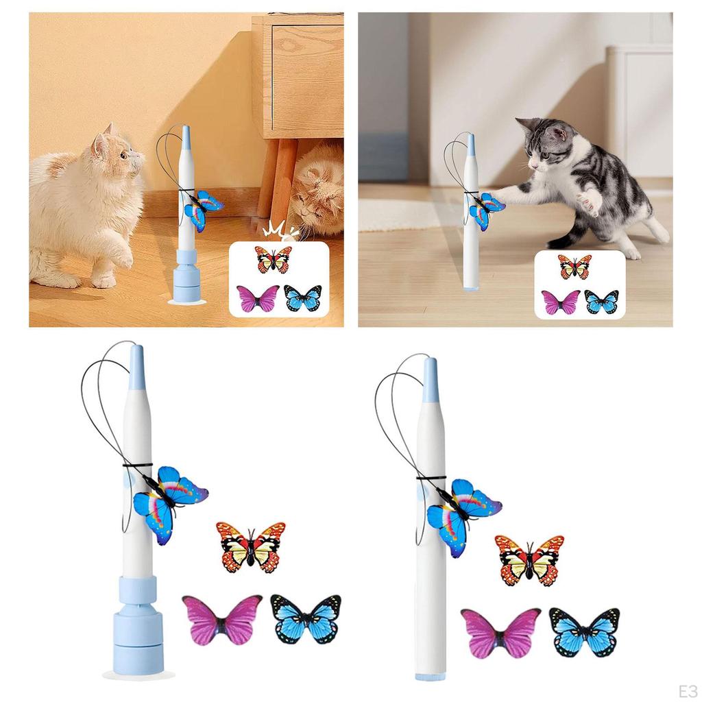 Katzen-Spielzeug-Teaser Automatisches Spielzeug Interaktiver Schmetterling Flattern Leiser Motor USB Geeignet