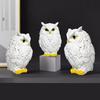 YUYAKESHI Owl Figurine, Mascot, Object, Cute Mini Owl, White, Resin, Decorative, Small Item, Amulet, Soothing (15cm)