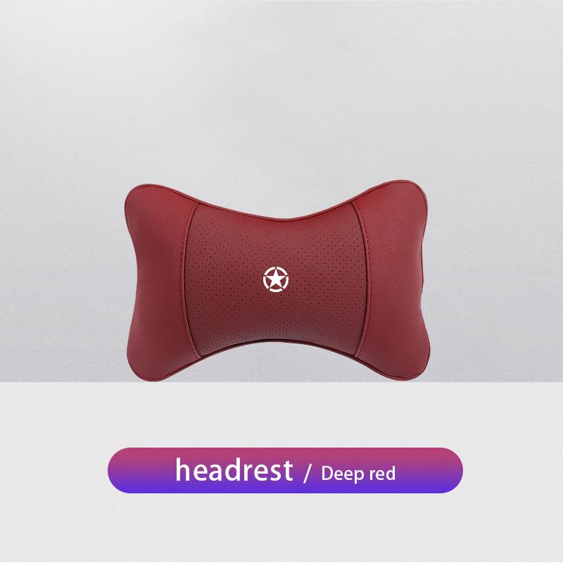 Car Seat Headrest Auto Logo Neck Pillow For Jeep Wrangler Rubicon Renegade Compass Grand Cherokee Patriot Liberty Gladiator JK