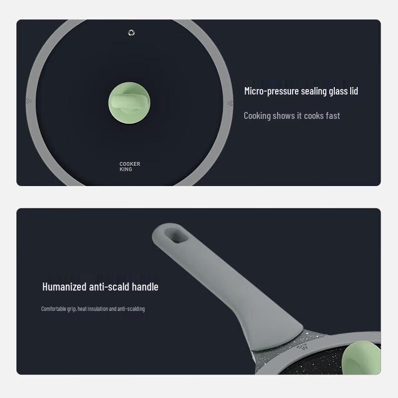 Chuidahuang Bambusgrün Stein 3-teiliges Kochgeschirr-Set