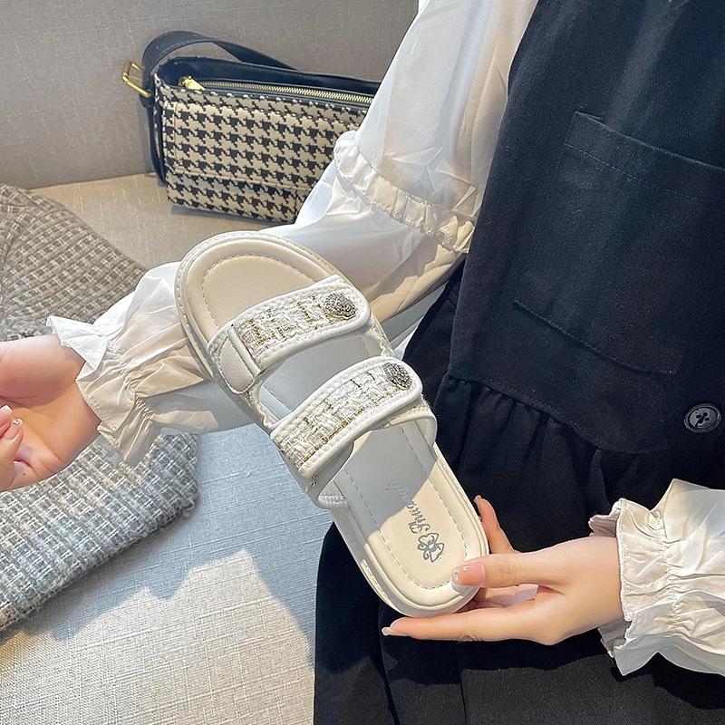 

2024 Женские модные сандалии Летние новые плоские вышитые повседневные римские дизайнерские туфли Сандалии на платформе 41