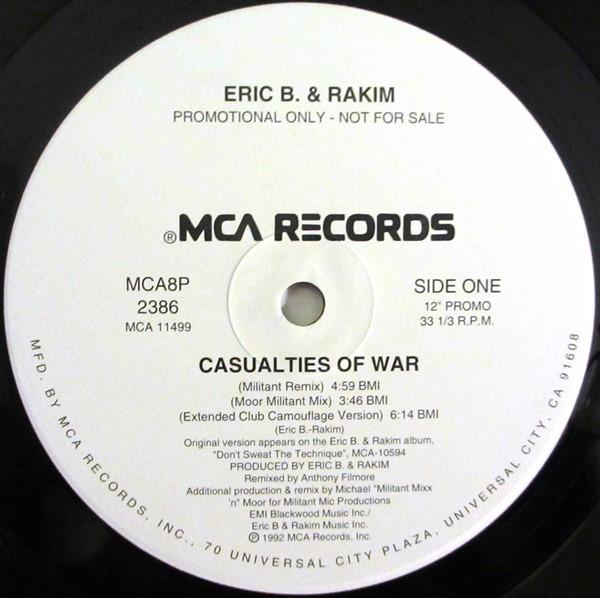 12inch Record ERIC B. RAKIM Casualties Of War MCA8P2386PROMO 1992 US Rap HipHopRB Used