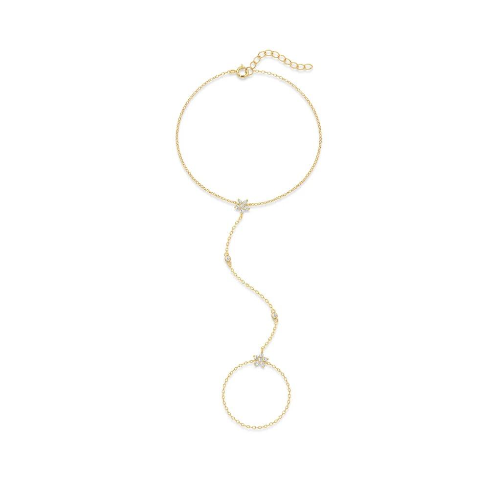 CANNER 925 Zilver Sprankelende Handketting Armbanden Voor Vrouwen INS Geometrische CZ Achtpuntige Ster Armbanden Fijne Sieraden