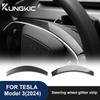 Steering Wheel Frame Cover for Model 3 Highland 2024 2025 2026 ABS Matte Bright Carbon Fiber Trim Interior Accessories