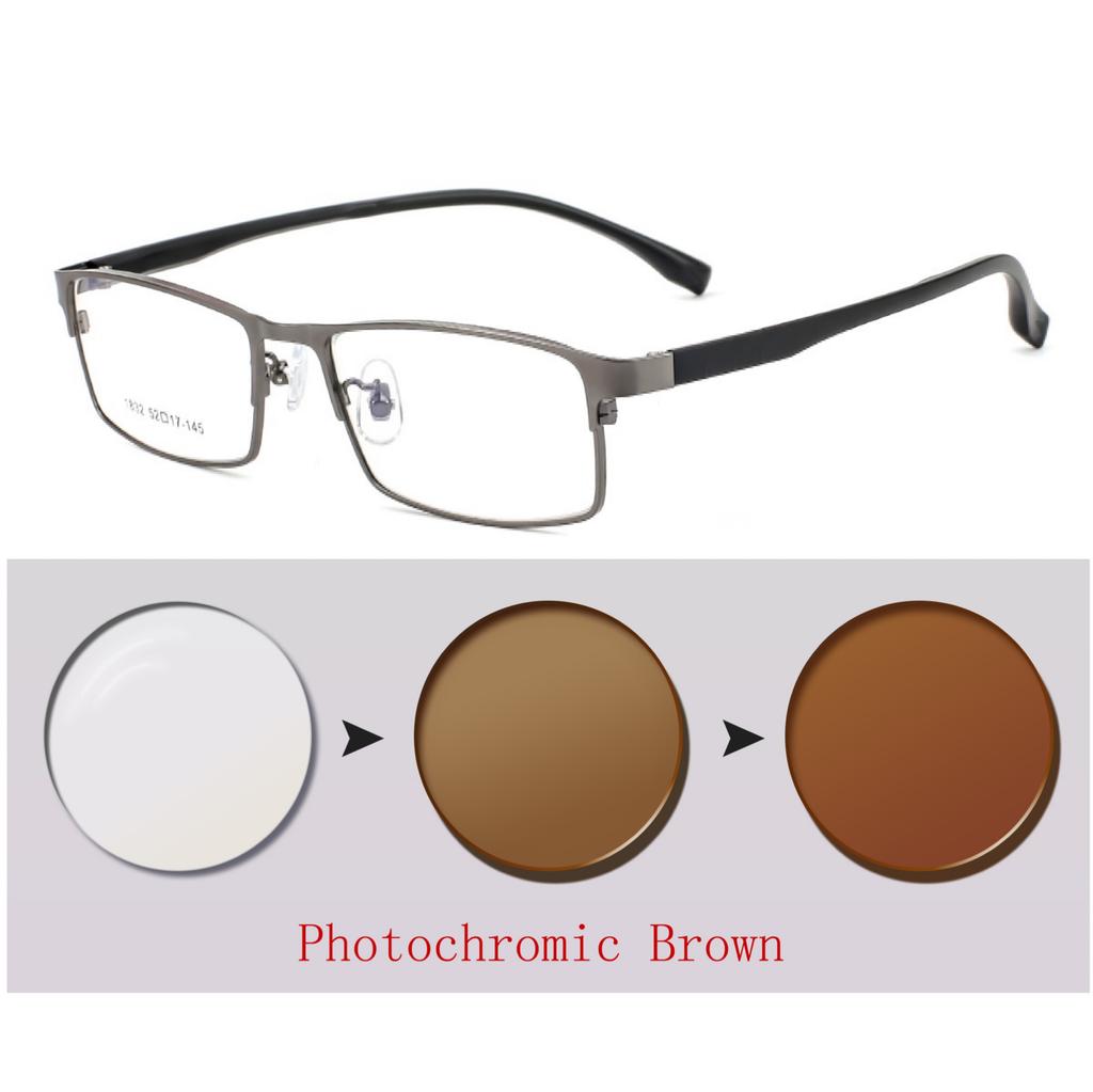 Metal Alloyalloy Photochromic Myopia Eyeglasses Women Men Prescription Spectacles Eyewear +0.5 +0.75 +1 +1.25 +1.5 +2 +2.5 +3.0+