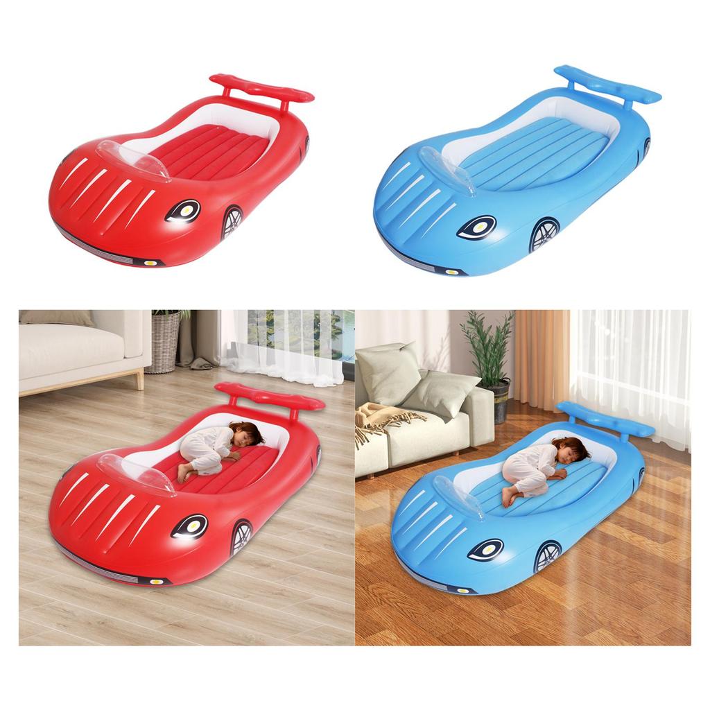 Car Shaped Kids Inflatable Bed, Comfortable Toddler Air Mattress, Vacation Home Sleeping Pad