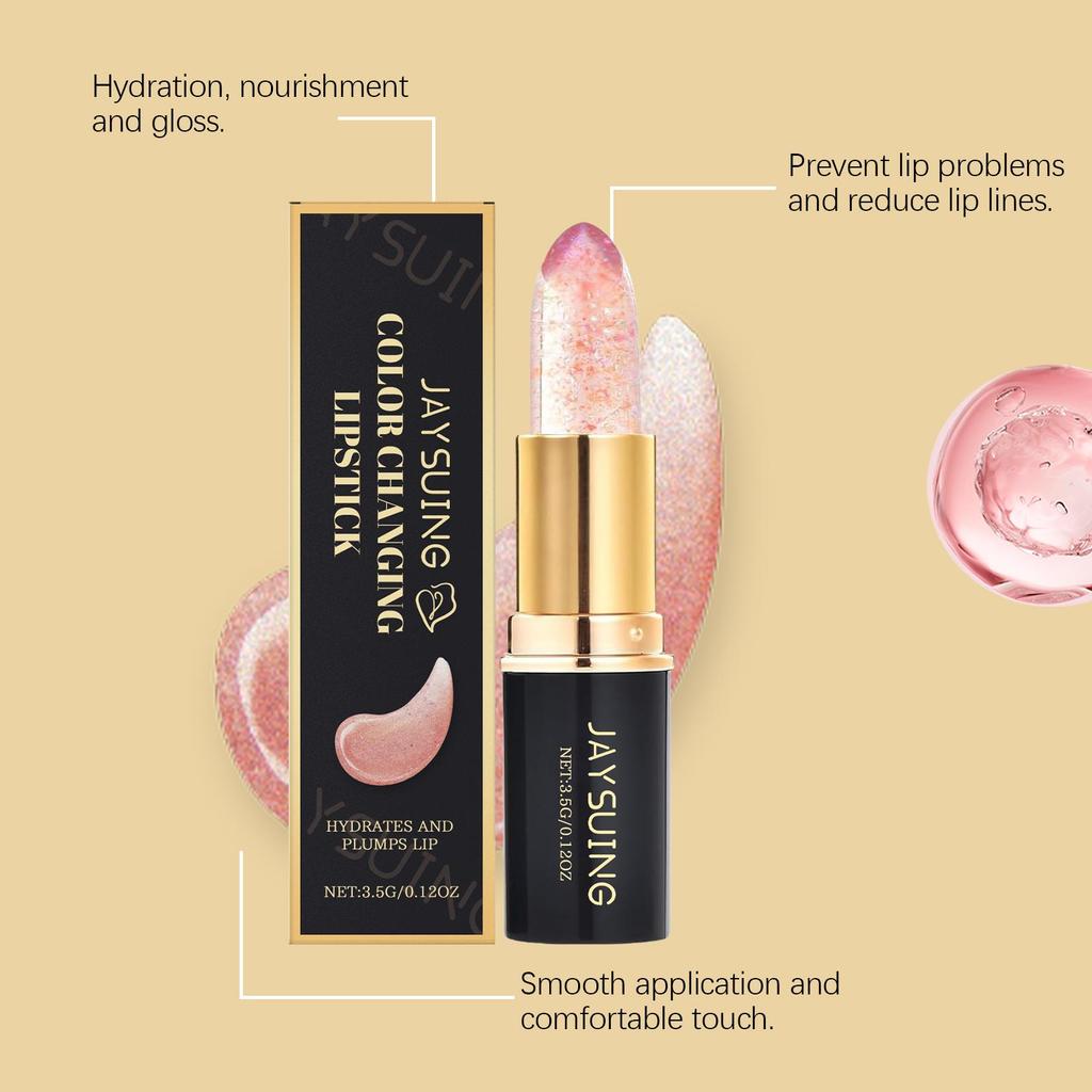 Jaysuing Shimmering Color-Changing Nourishing Lipstick Hydrating and moisturizing without greasiness Brightens and enhances lip color For lips 3.5g