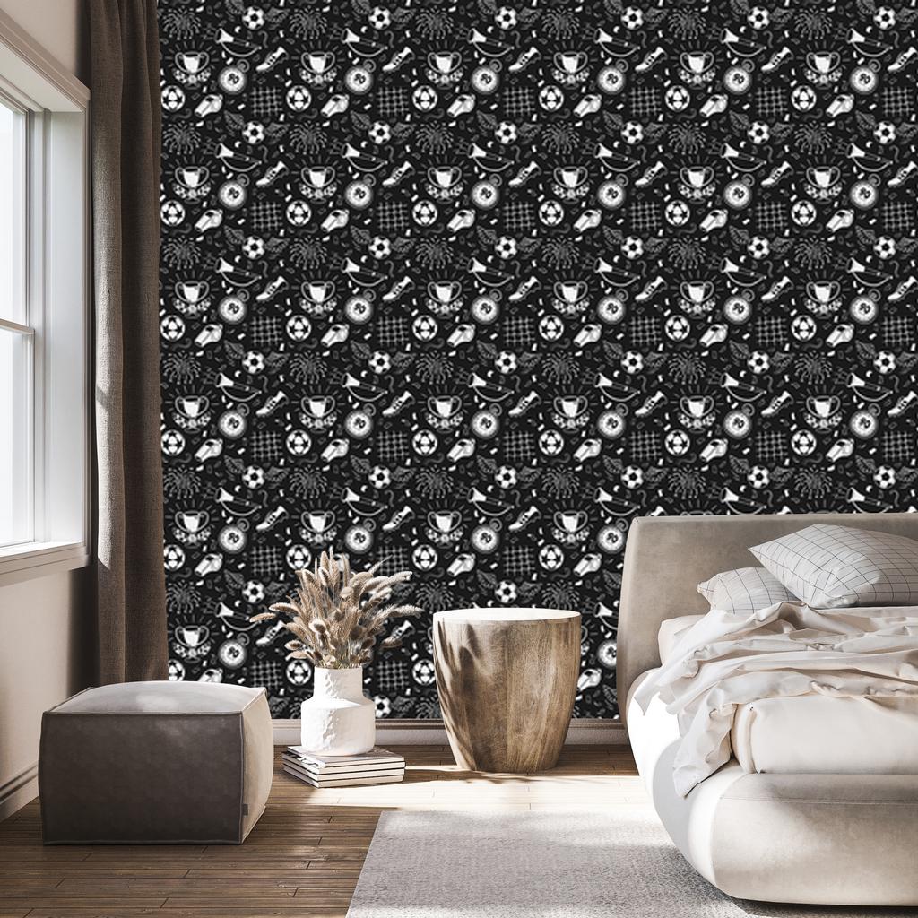 Soccer Ball Sketch Wallpaper for Living Room and Bedroom 50x1000