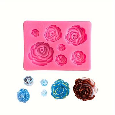 Rose Shape Silicone Mould Set 4pcs for Chocolate Cake Plaster Aromatherapy Modeling Decoration Styling Craft Baking Gift143