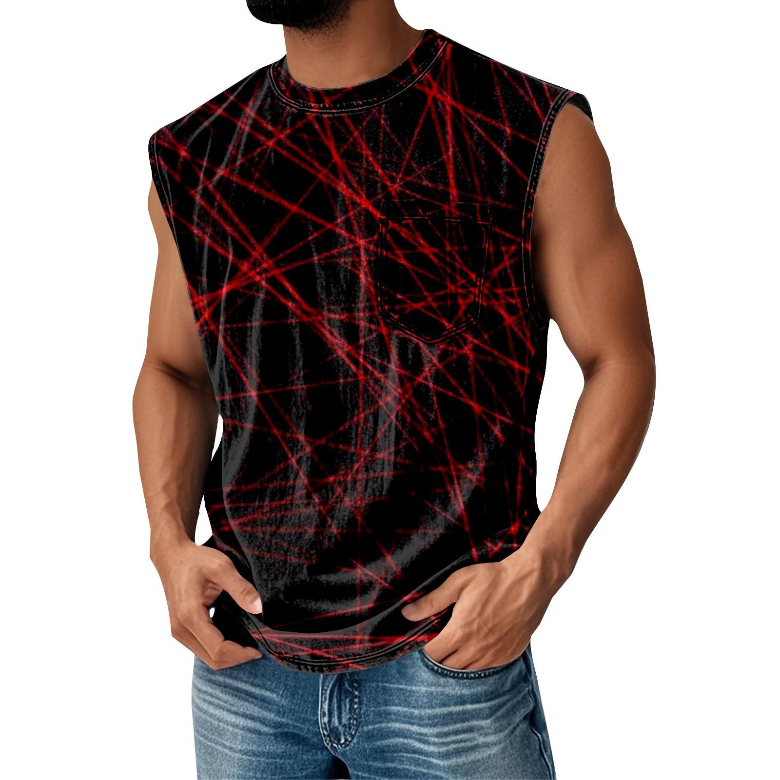 

Men s Summer Solid Color Pocket Sports Vest Men s Sports Casual Vest L