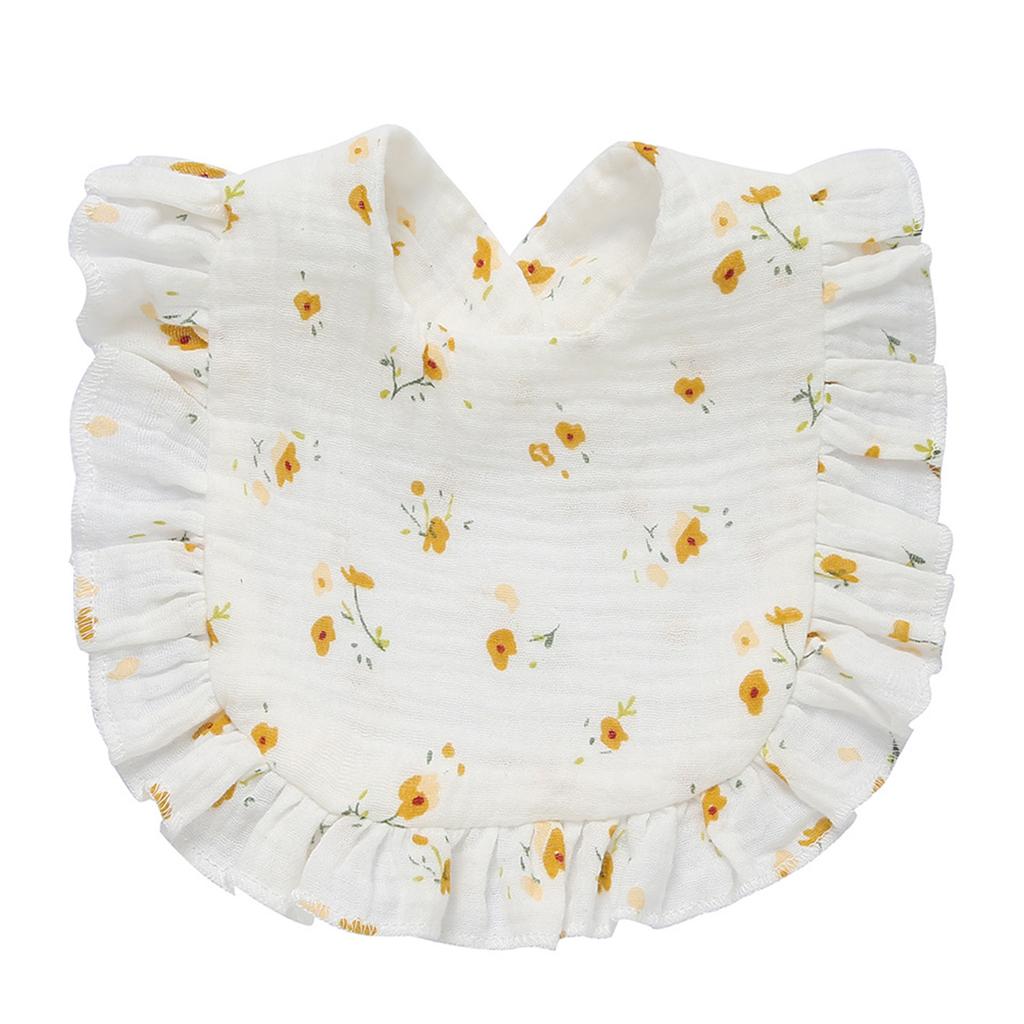 Floral Feeding Bib Burp Cloth Bib for Baby Boy Girl Gender Neutral Cotton Handkerchief Teether Drooling Bib for Newborn