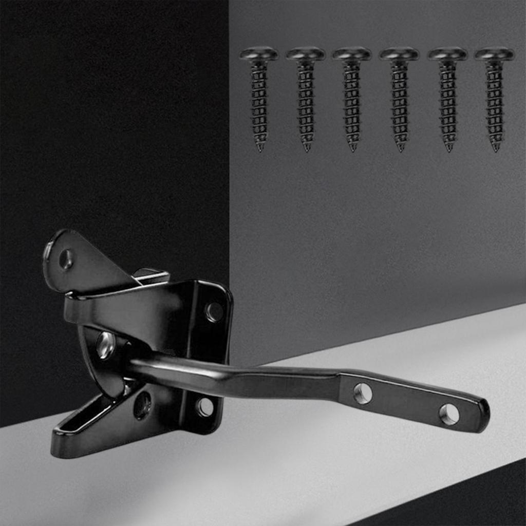 Heavy Duty Fence Gate Latch Self Locking Spring Loaded Post Mount Hardware for Wooden Fence Courtyard Outdoor Barn Doors Shed