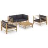 Day and Night - Day and Night 5-piece Bamboo Garden Furniture Set with Dark Gray Cushions