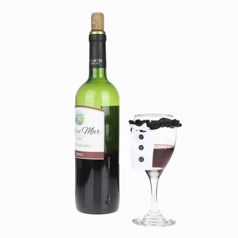 2 Pcs/Set Wine Glass Cover Lovely Bridal Veil Wine Glass Cup Cover Party Wedding Decoration