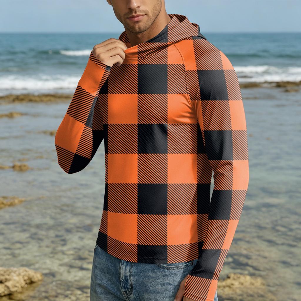 Herren UPF50+ Sonnenschutz-Kapuzenpullover Leichte Schnelltrocknende Langarm-Kapuzenjacke für Outdoor-Aktivitäten mit Atmungsaktivem Stoff und Bequemer Passform