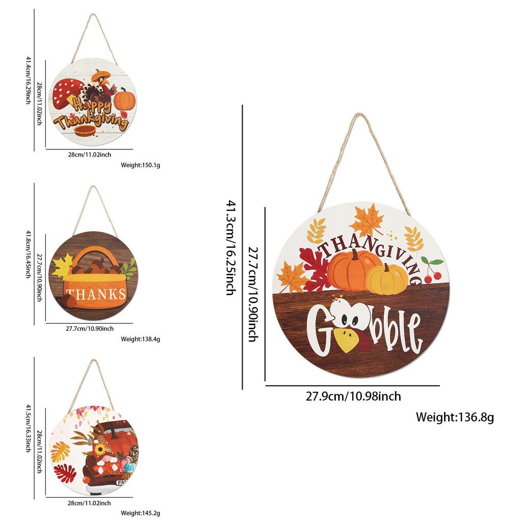 Charming Thanksgiving Decorative Wooden Sign For Autumn Harvest Festivities With Colorful Designs