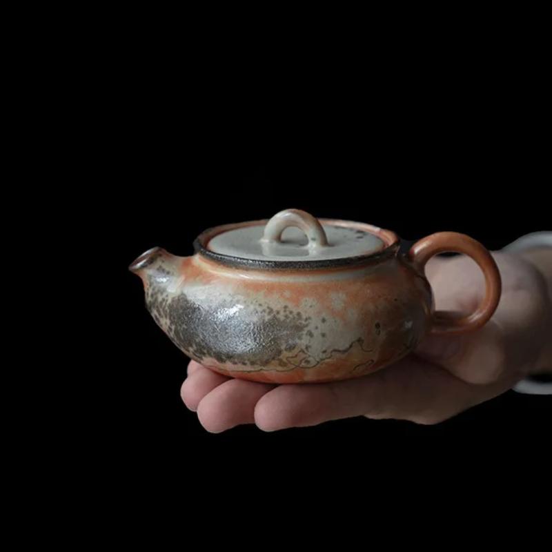 

Japanese porcelain teapot retro stone tool Chinese tea brewing pot tea ceremony accessories