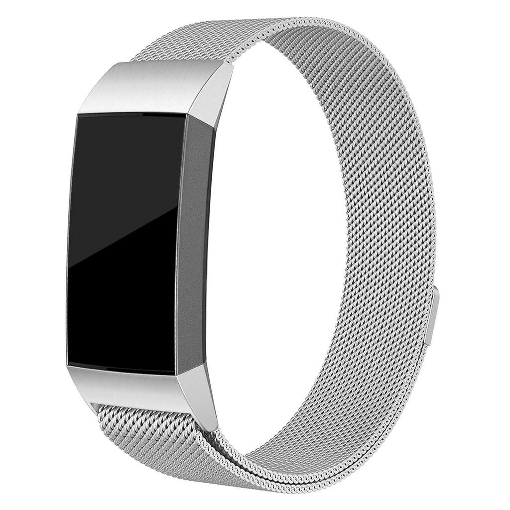 For Fitbit Charge 3 Luxury Milanese Watch Strap Stainless Steel Magnetic Adjustable Watch Band