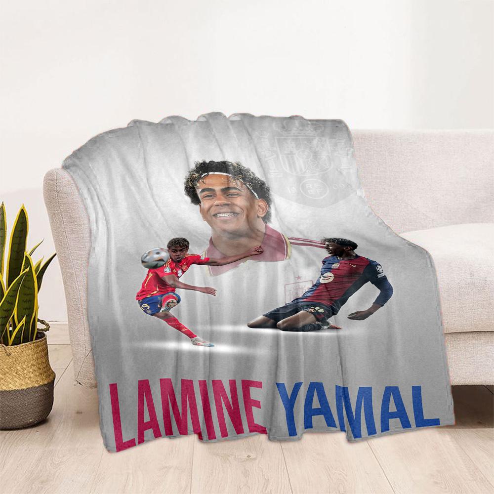 Lamine Yamal's Barcelona Player Celebration Blanket Warmthful Decor Great for Office Bed Sofa Four Seasons Universal Digital Print Gifts For Family Or