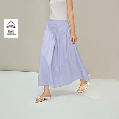INMAN Aurorawind Pure Cotton Spliced A-Line Skirt