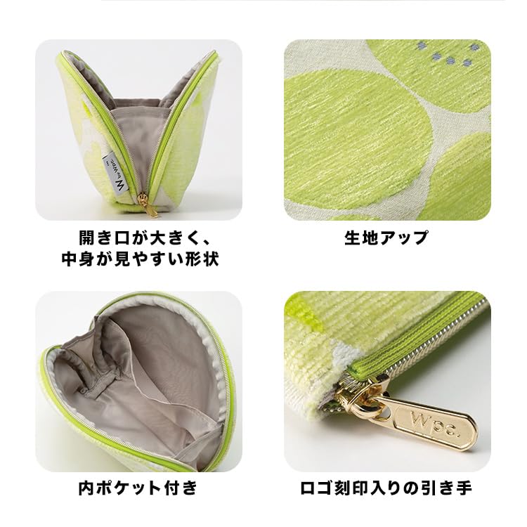 Patterns Gobelin Woven Round Pouch In Camellia Scandinavian Cosmetic Perfect for and Stylish and Cute for Women Wpc. Navy, Retro, Pouch, Multi-Pouch,