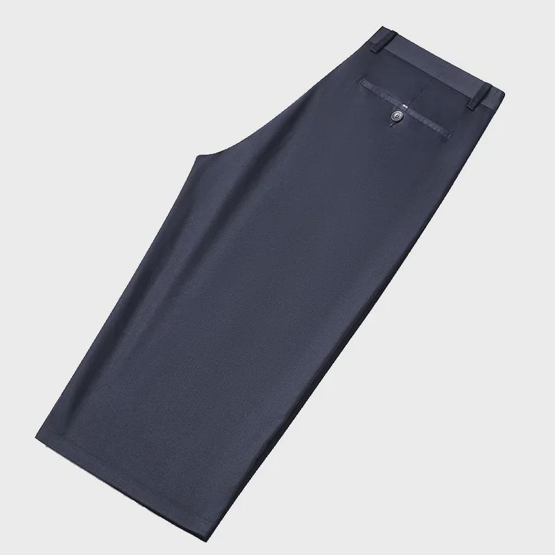 Pánské elastické kalhoty Business Casual Zkrácené - Léto 2024, Volný střih, Plus Size, Rovný střih.