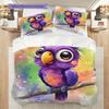 Parrot Pattern Bedding Quilt Set Quilt Cover Pillowcase Home Decoration Birthday Gift (1 * duvet cover + 2 * pillowcase, without core)