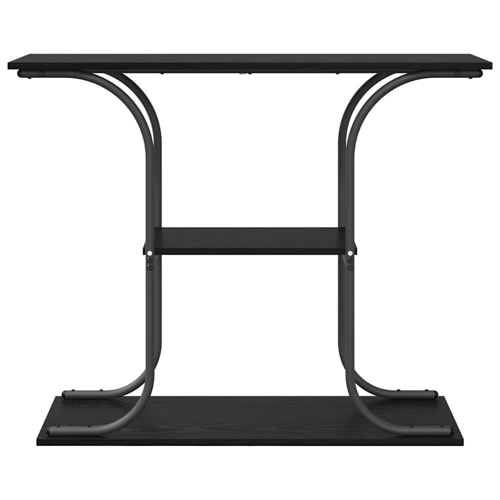 Console Table with Shelf Black Oak Effect 101 X 35 X 80.5 Cm