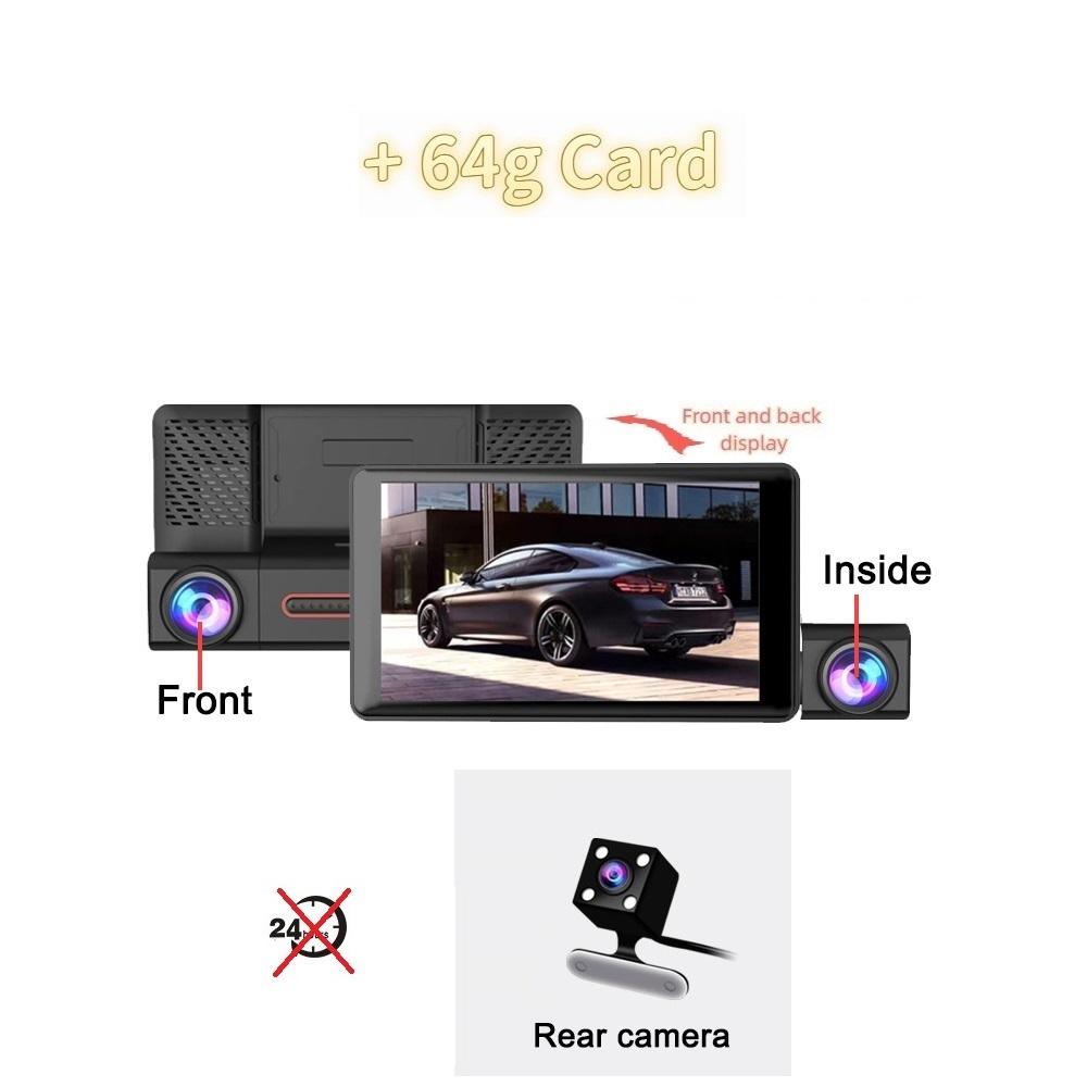 Three Recording High-definition Night Vision 3-channel Reversing Camera Integrated Car Driving Recorder