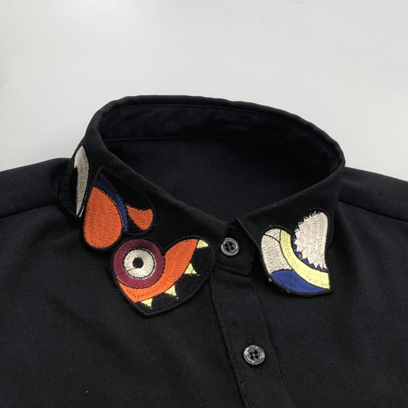 Fashion White Lapel False Collar Woman Embroidery Faux Col Half Shirt Blouse Fake Collars Sweater Shirt Detachable Collars