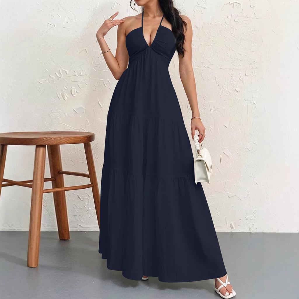 Eaby European and American Summer New Hot-selling Women's Neck Dress
