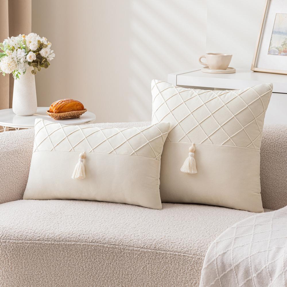 

Подушка в стиле инс, сшивная, прикроватная, диванная, подушка для образца, украшение комнаты, ромбовидная наволочка с кисточками 30 * 50cm without core