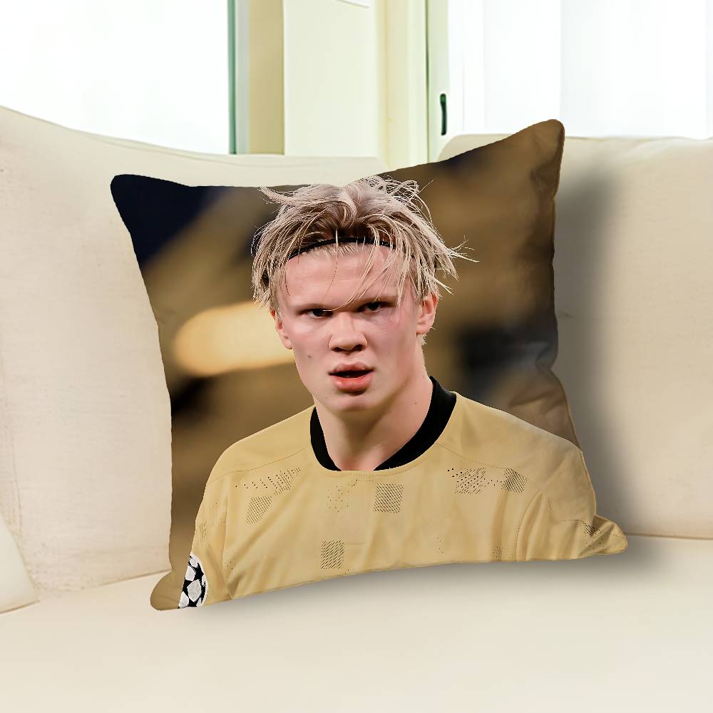 Funny H-Haaland Meme Pillow Case Modern Home Decorative Cozy Plush Pillowcase For Living Room Bedroom Sofa