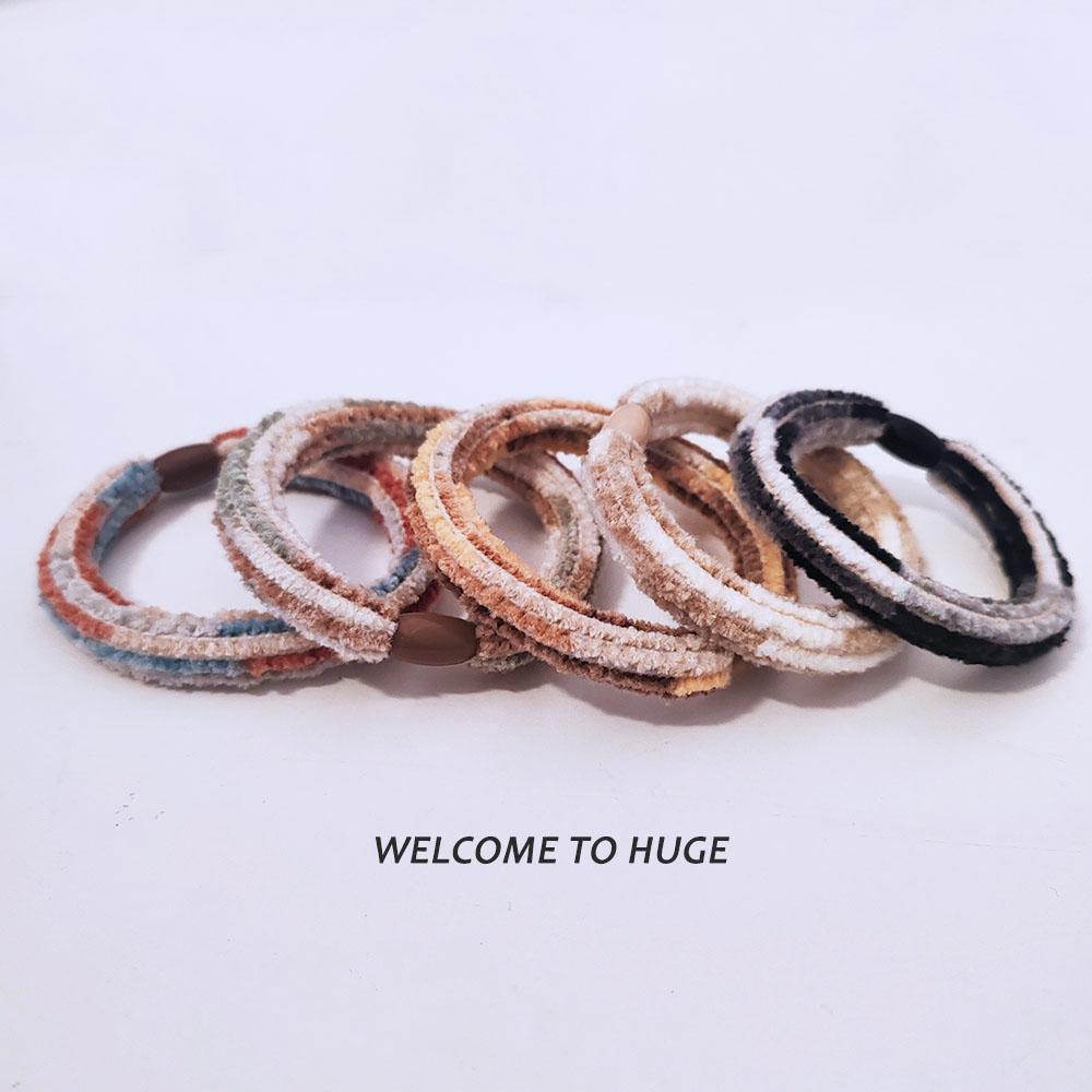 5PC Good Soft Plush Velvet Good High Elasticity Hair Ties Rope for Women Girls Ponytail Holder Korean Hair Accessories