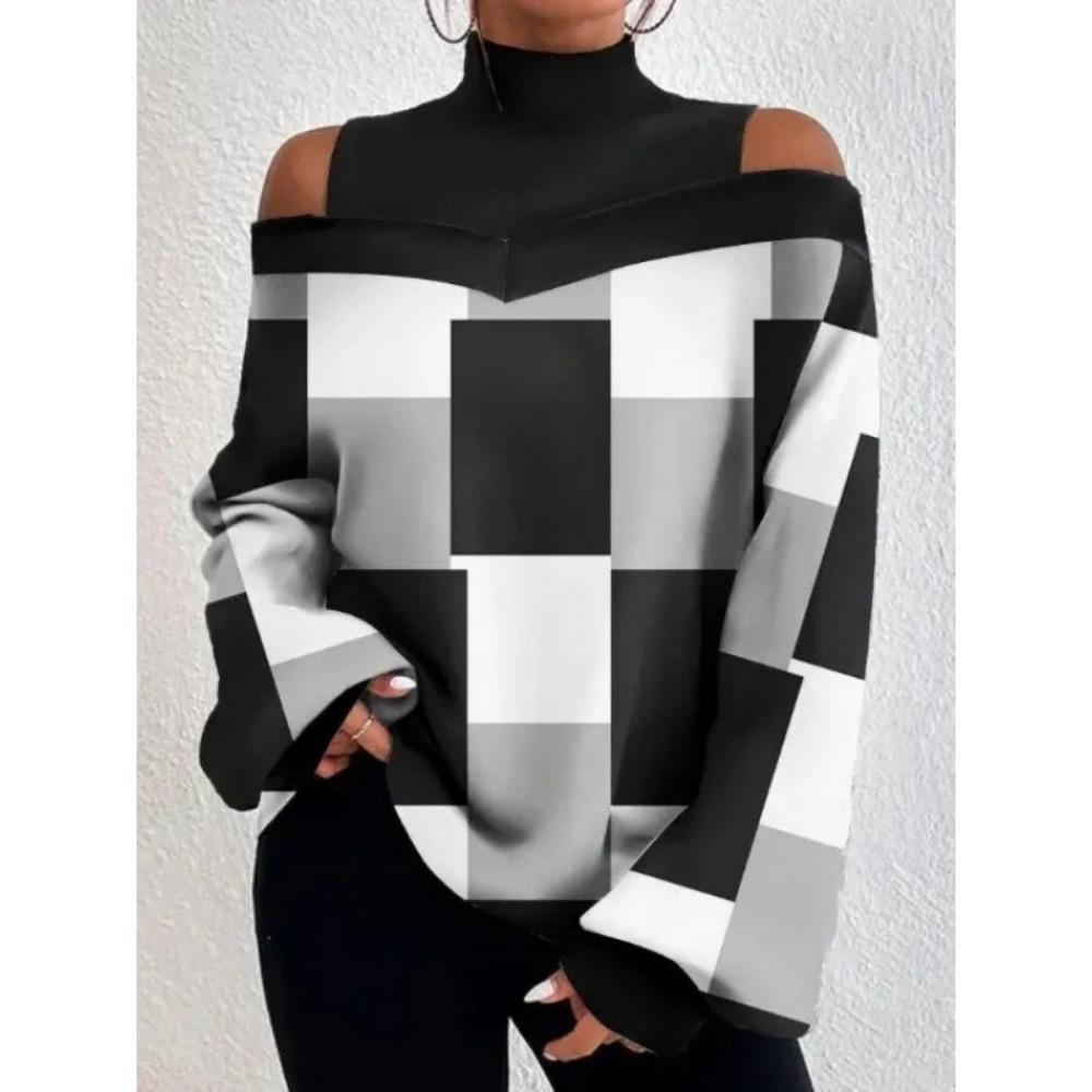 BITCED Women's Fashion Casual Autumn Winter Long Sleeve Half Turtleneck Blouses & Shirts