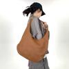 Ladies Lazy Wind Leather Shoulder Bag Large Capacity Retro Minimalist Commuter Tote