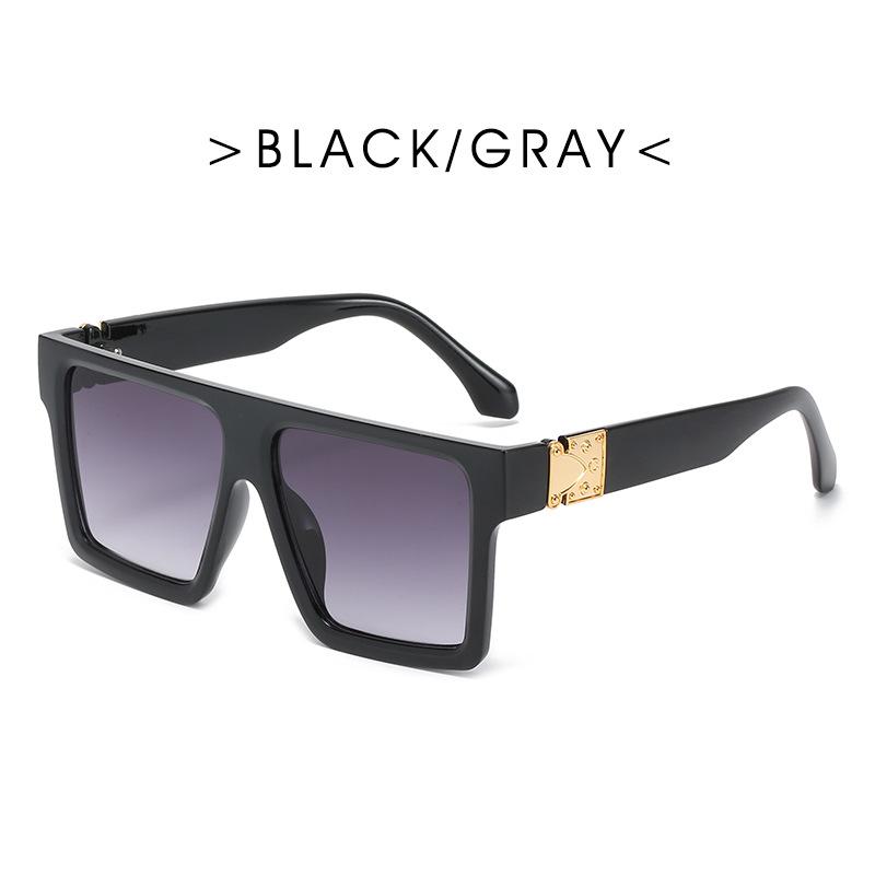 Classic Fashion Vintage Big Frame Square Sunglasses Women Men  Luxury Brand Designer Flat Top Sun Glasses Travel Shades