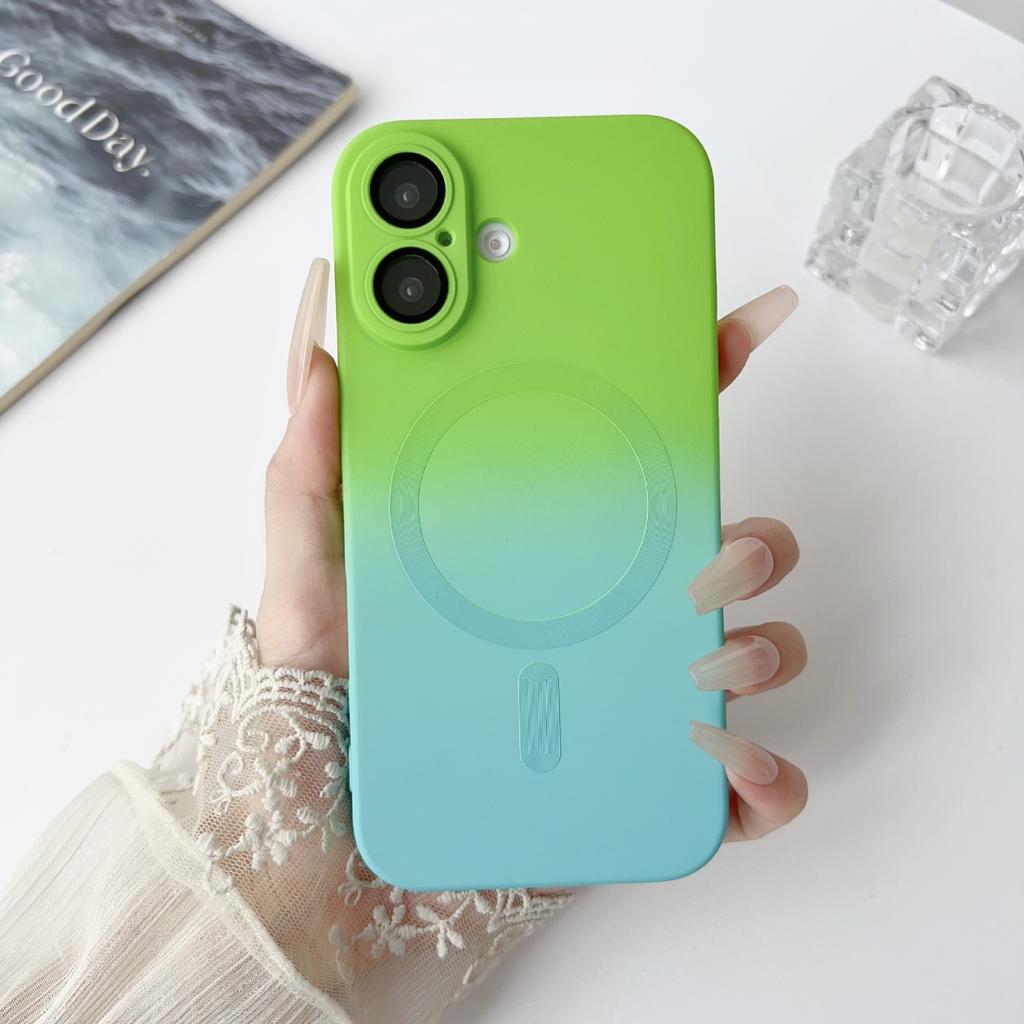 All-inclusive Anti-drop IPhone16, Apple 15plus, Dual-color Gradient Magnetic 14promax Phone Case