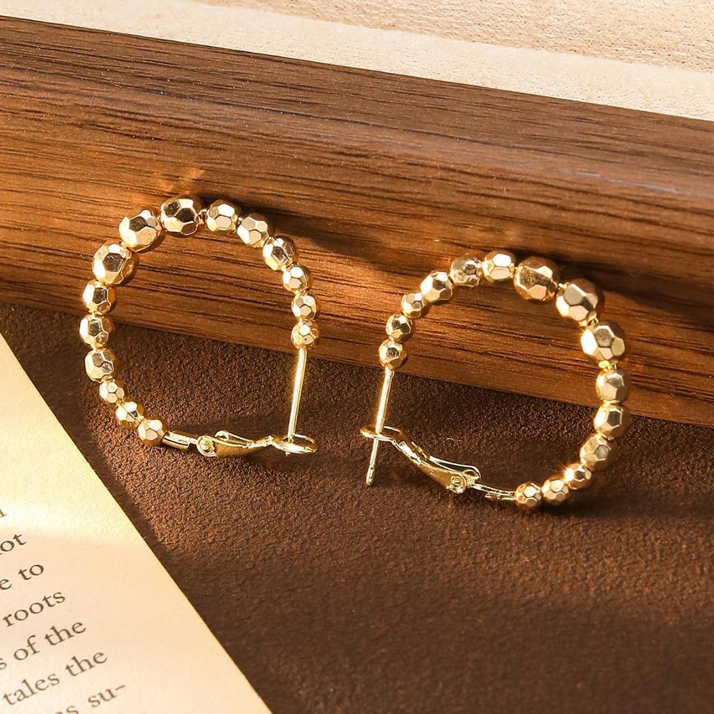 Time Comes And Goes, Bead Earrings, Premium Ear Buckles, Light Luxury Niche Earrings, 925 Silver Needle Earrings, Fashionable And Versatile Earrings.