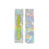 100 Pcs Hologram Aluminum Foil And Transparent Zip Lock Bags Long Plastic Pouch Watch Pen Jewelry Cosmetic Usb Data Cable Bags Quality