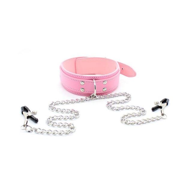 Leather Collar Nipple Clip For Women Alternative Fetish Play Toys Adjustable Bondage Accessories Sensual Stimulation Adult Products