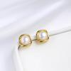 Korean S925 Minimalist Geometric Pearl Stud Earrings - Elegant Light Luxury Fashion for Women