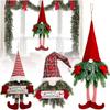 Branches Xmas Tree Ornament Christmas Swedish Gnomes Dangling Santa Claus Long Legs With Lights