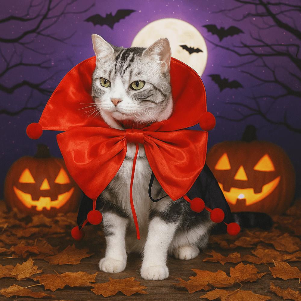 Adjustable Cat Cosplay Cloak Comfortable Dogs Knight Cape Halloween Pet Costume  All Saints' Day