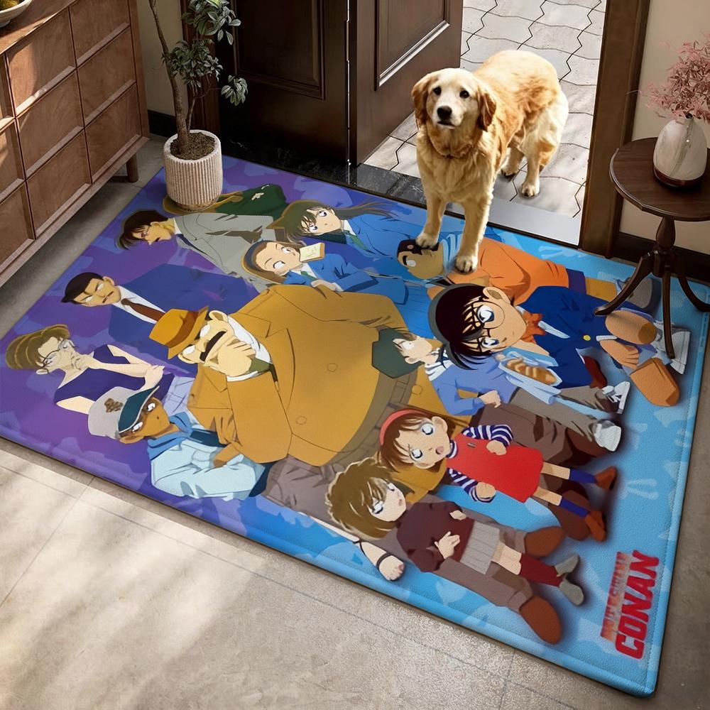 Detective Conan Anime Character Collection Theme Rug Thick Nonslip Carpet For Kids Bedroom Play Area Home Party Decor Great Holiday Gift