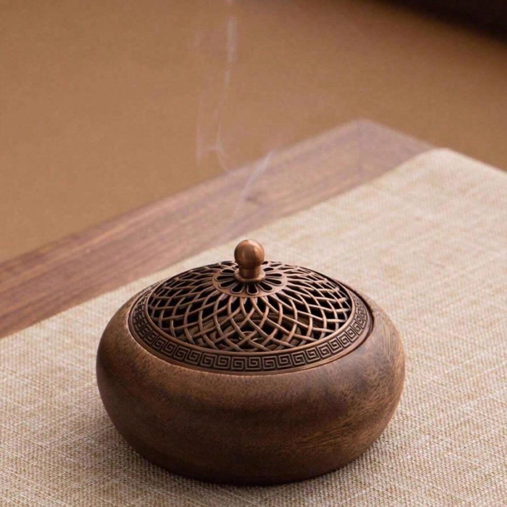 Vintage Wooden Incense Burner Mosquito Coil Incense Holder Solid Wood Incense Burner Home Aromatherapy  Creative Creative Gifts