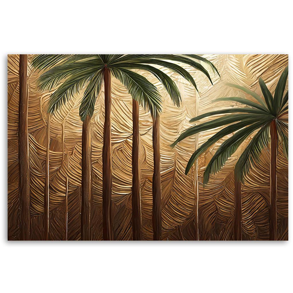 Canvas Print, Palm Tree Gold Abstract